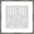 Love You To The Moon And Back #1 Framed Print