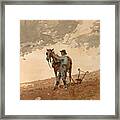 Man With Plow Horse Framed Print