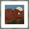 Moon Behind Kissing Camels #1 Framed Print