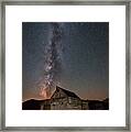 Moulton Ranch Cabin Milky Way On Mormon Row #1 Framed Print