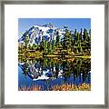 Mount Shuksan Reflected In Picture Lake In Fall Framed Print