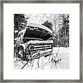 Old Abandoned Pickup Truck In The Snow #1 Framed Print