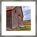 Old Barn Jericho Hill Vermont In Autumn #1 Framed Print