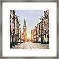 Old Town In Gdansk, Poland - Dluga Street. #1 Framed Print