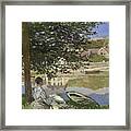 On The Bank Of The Seine, Bennecourt Framed Print