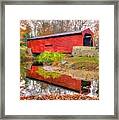 Pa Country Roads- Bartrams / Goshen Covered Bridge Over Crum Creek No.11 Chester / Delaware Counties #1 Framed Print