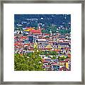 Panoramic View Of Innsbruck Rooftops #1 Framed Print