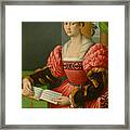 Portrait Of A Woman With A Book Of Music #3 Framed Print