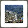 Prayer Flags In The Himalaya Mountains, Annapurna Region, Nepal #1 Framed Print
