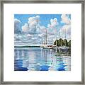 Reflections On Fishing Bay Framed Print