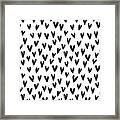 Seamless Pattern With Hand Drawn Hearts.  #1 Framed Print