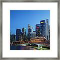 Singapore Skyline Panorama Framed Print