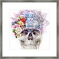 Skull Queen With Butterflies Framed Print