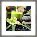 Spa Rocks And Candles #2 Framed Print