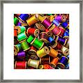 Spools Of Thread With Buttons #2 Framed Print