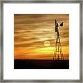 Sunset And Windmill #3 Framed Print