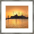 The Sunrise At The Old Port Of Rhodes - Greece #1 Framed Print