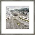 Unexpected Autumn Snow Highland Scenic Highway #1 Framed Print