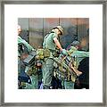 Veterans At Vietnam Wall #2 Framed Print