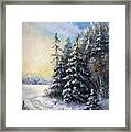Winter Aceo Original Painting  #5 Framed Print