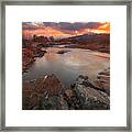 Winter Sunset At The Provo River Framed Print