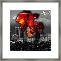Los Angeles Map And Skyline #10 Framed Print
