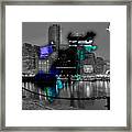 Boston Map And Skyline Watercolor #11 Framed Print