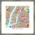 New York City Street Map #11 Framed Print