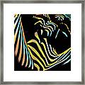 1149s-ak Dramatic Zebra Striped Woman Rendered In Composition Style Framed Print