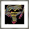 1276s-ak Aroused Woman Zebra Striped Body Rendered In Composition Style Framed Print
