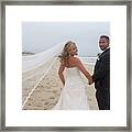 Wedding Pictures On Beach With Happy Couple #13 Framed Print