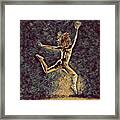 1307s-dancer Leap Fit Black Woman Bare And Free Framed Print