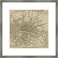 1815 London Map Sepia Framed Print
