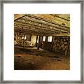 1855 Maple Dell Farm Barn Interior Framed Print