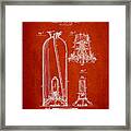 1880 Fire Extinguisher Patent - Red Framed Print