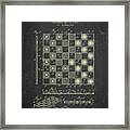 1923 Chess Board Patent - Dark Grunge Framed Print