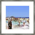 1950's Brunswick Hotel, Maine, Poolside Beauty Pagent Framed Print