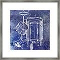 1951 Drum Kit Patent Blue Framed Print