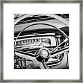 1956 Cadillac Steering Wheel -0480bw Framed Print