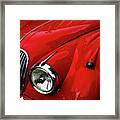 Classic Red Jaguar Front View Framed Print
