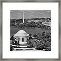 Aerial View Of Jefferson Memorial And Washington Monument #2 Framed Print