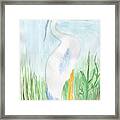 Blue Heron In The Tules Framed Print