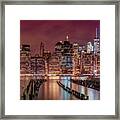 Manhattan Skyline At Sunset  #3 Framed Print