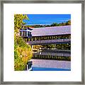 Autumn At The Quechee Covered Bridge Framed Print