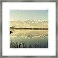 Western Lake Dawn Panorama Framed Print
