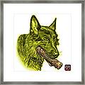 Yellow German Shepherd And Toy - 0745 F #2 Framed Print
