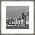2010 Chicago Skyline Black And White Framed Print