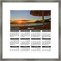 2017 Calendar Sunset Under A Bamboo Umbrella In Hawaii Framed Print