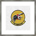 27th Fighter Squadron - 27 Fs Patch Over White Leather Framed Print