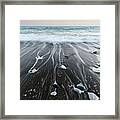 Pebbles In The Beach And Flowing Sea Water #4 Framed Print